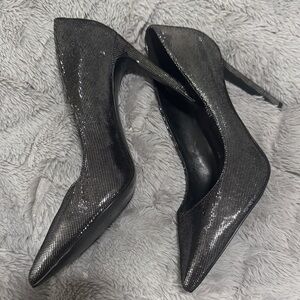 Nine West Shimmering Black Heels